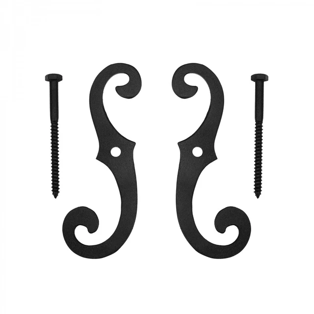 Black Cast Iron Shutter Dog Holders 'S' Style with Screws Renovators Supply