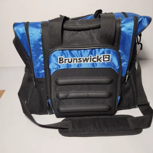 Brunswick Black Blue Bowling Ball Tote Bag Flash Single Should Strap 59-104344