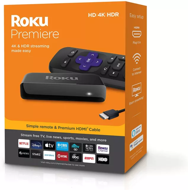 2020 ROKU Premiere 4K Ultra HD HDR Streaming for Netflix Plex Amazon Prime Video