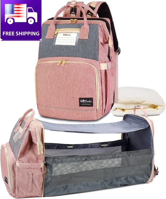 Multifunction Diaper Bag with Changing Station, Travel Backpack with USB Chargin