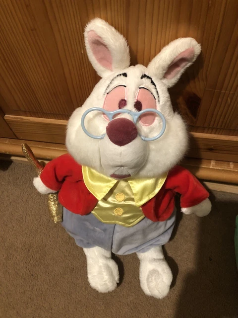 DISNEY STORE ALICE In Wonderland White Rabbit Plush Soft Toy 16 ...