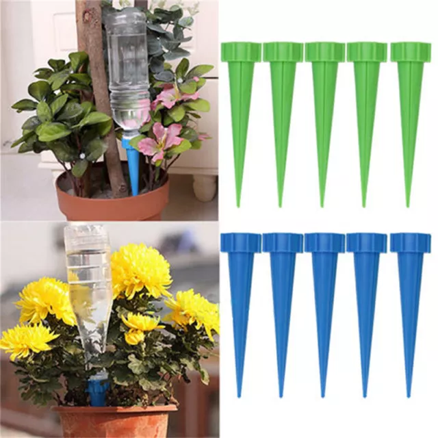 10X Automatic Garden Cone Watering Spike Plant Flower Waterers Bottle Irrig#km