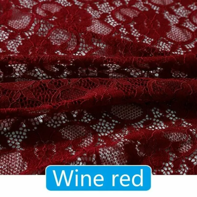 Elastic Floral Lace Fabric Hollow Out Wedding Dress Clothes Elegant Trims Sewing