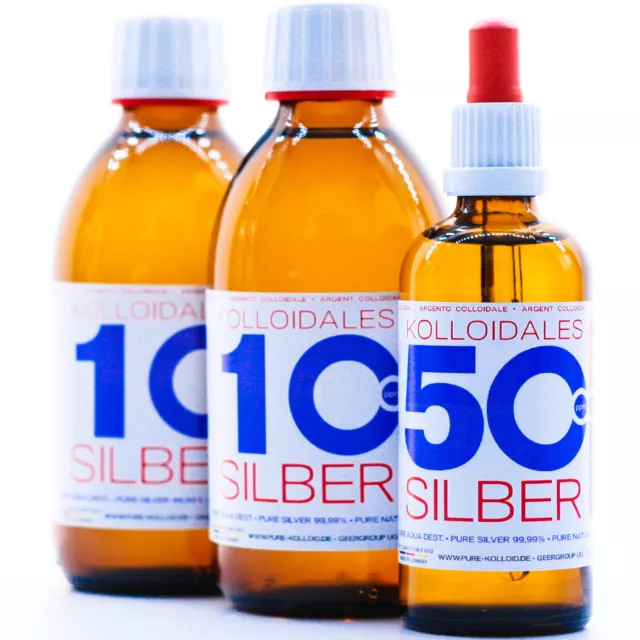 Kolloidales Silber 600ml ● 2 * 250ml 10ppm & Pipette 100ml 50ppm Silberwasser