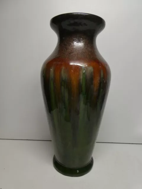 Large Vintage Drip Glaze Pottery Vase Mid Century Art Studio Ware