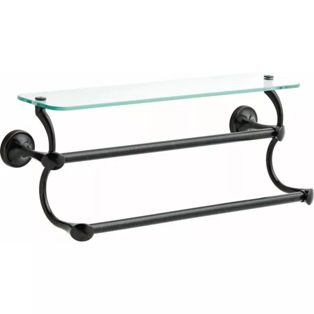 Double Towel Bar with Glass Shelf Venetian Bronze Delta EXTEN20-VBR