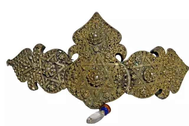 Impressive Large White Metal Filigree Buckle Turkish Ottoman Tibetan Persian