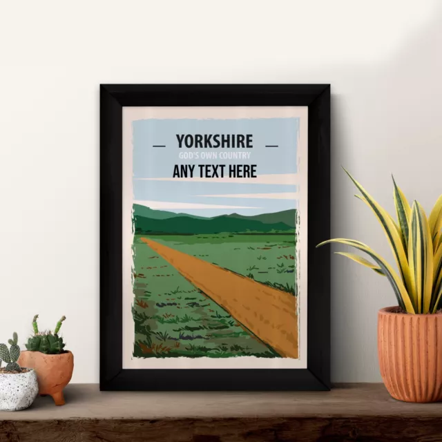 Personalised Yorkshire Dales  - A4 Metal Sign Print- Frame Options Available