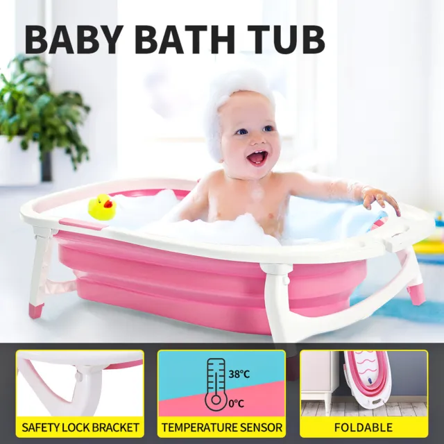 Baby Bath Tub Infant Toddlers Foldable Bathtub Folding Safety Bathing Shower