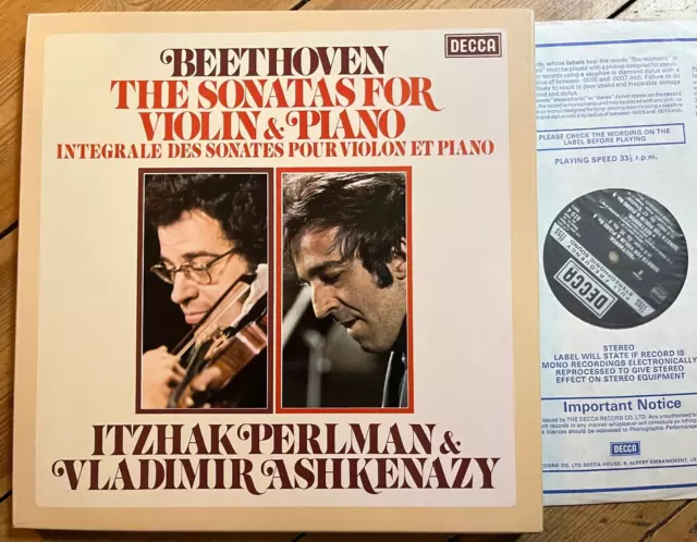 D92D 5 Beethoven Violin Sonatas Perlman Ashkenazy 5 LP box