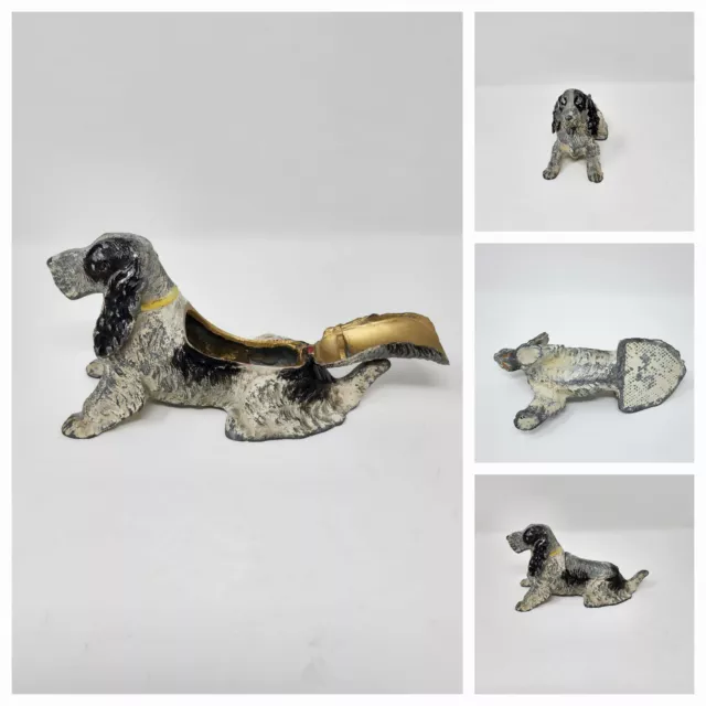 Handsome Cocker Spaniel Dog . Cast Iron Pipe holder  VERY OLD