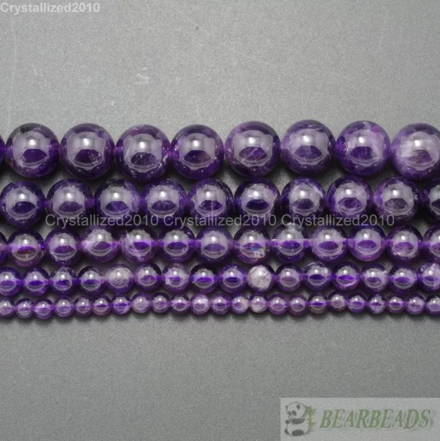 Grade A Natural Amethyst Gemstone Round Beads 2mm 3mm 4mm 6mm 8mm 10mm 12mm 16"