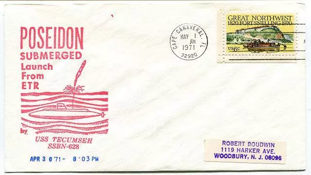 1971 POSEIDON Submarine Launch from ETR USS Tecumsen - Cape Canaveral NASA