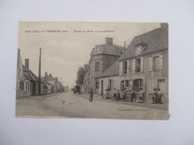 Cpa Oise 60 Bailleul Sur Therain Post Office And High Road