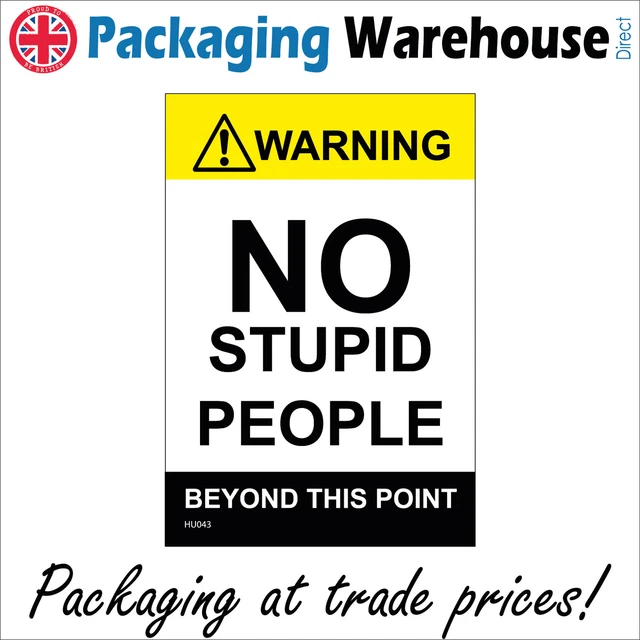 Cartello Metallico Warning - "No Stupid People Beyond This Point", 20x30cm, Decorazione Vintage - Foto 9