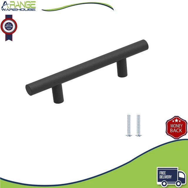 20X Black T Bar Cupboard Cabinet Drawer Door pull Handle 96-136mm Hole