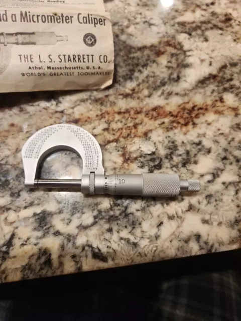 Starrett No 231 Outside Micrometer Made In USA
