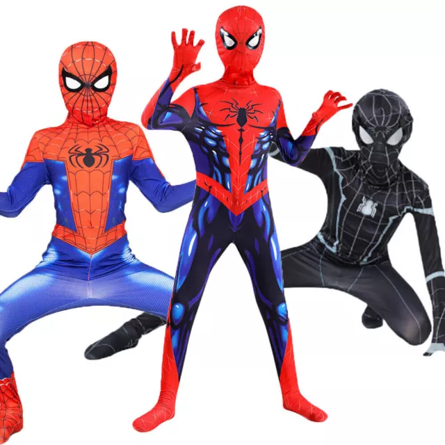 Avengers Superhero Spiderman Costume Fancy Dress Jumpsuit Kids Boy Girl Children