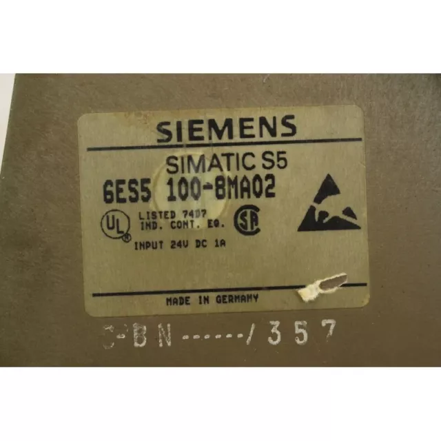 Siemens 6ES51008MA02 6ES5 100-8MA02 S5-CPU (B880) 3