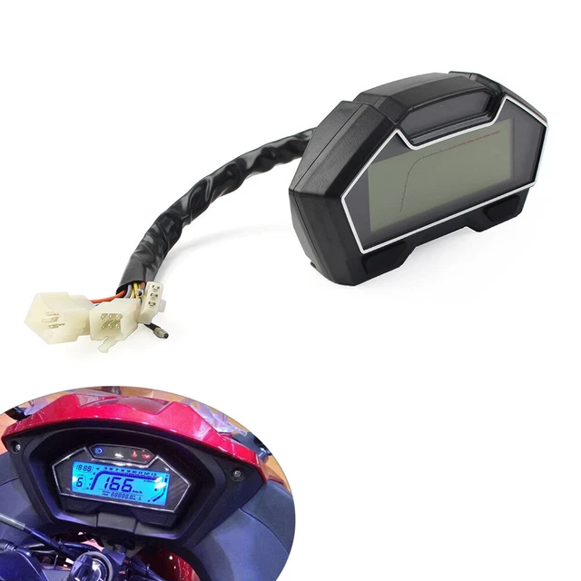 Universal RPM LCD Digital Motorcycle Odometer Speedometer Tachometer Gauge Speed