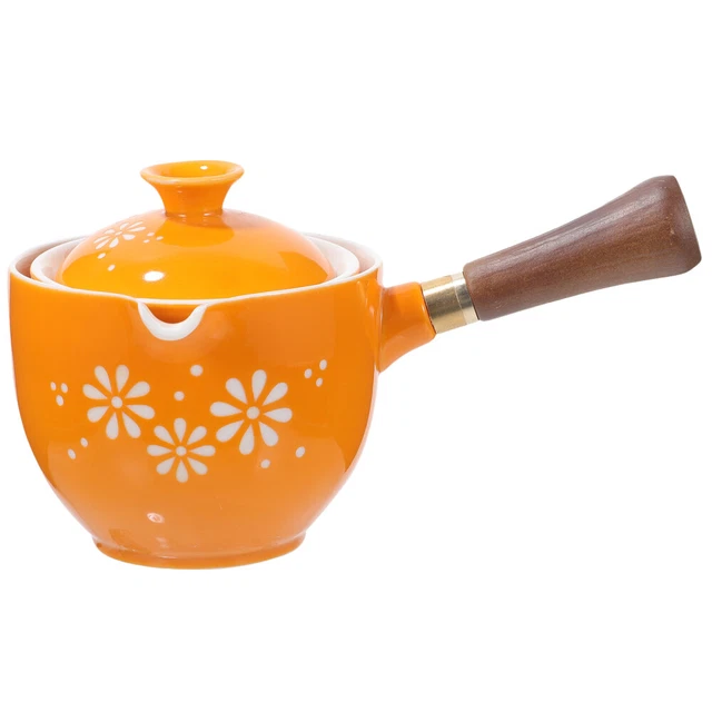 Tetera de cerámica con mango lateral tetera de porcelana tetera de rotación de 360 ​​grados