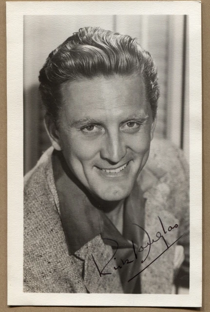 Vintage Original Actor KIRK DOUGLAS Signed Autographed Real Photo Postcard RPPC