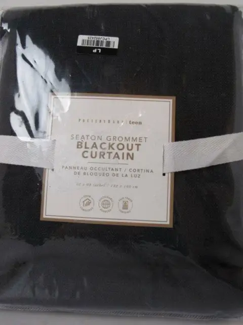 Pottery Barn Teen Seaton Grommet Blackout Curtain, 52x 63"-Charcoal, 1 Panel Nwt