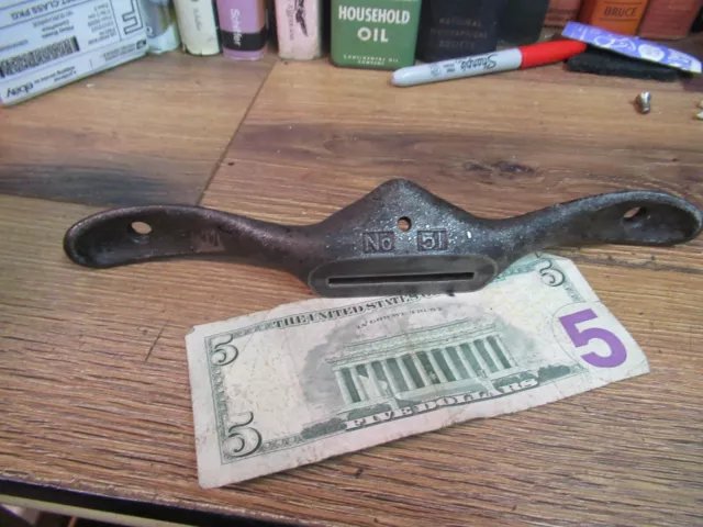 Stanley No. 51 Double HANDEL Spoke shave PART BODY  TOOL VINTAGE  CAST IRON