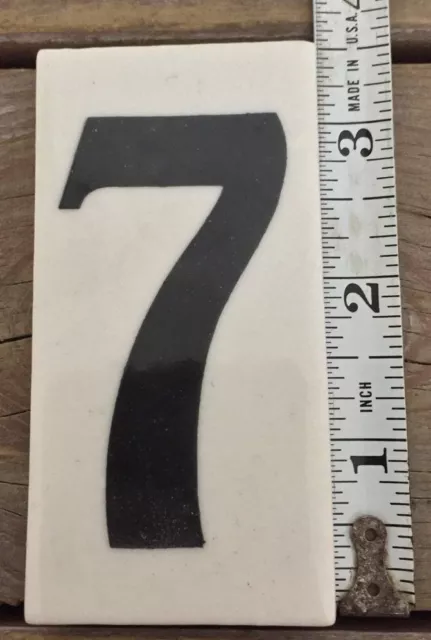 Antique Number 7 Tile Curtis Development & MFG. CO. House Address 1.75X3.45 Inch