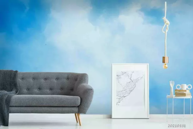 3D Blue Sky White Clouds Wallpaper Wall Mural Removable Self-adhesive 188