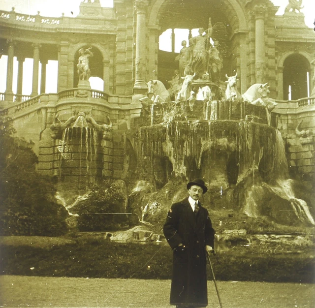 FRANCE Marseille Palais Longchamp c1910 Photo Plaque verre Vintage V36L6n2