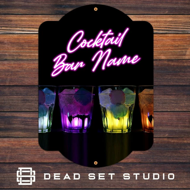 Personalisierte Cocktail Bar Schild Man Den Pub Bier Shots A4 A3 Metall Wandkunst Geschenk