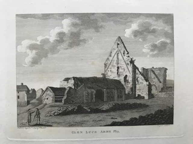 1789 Antique Print: Glenluce Abbey, Dumfries & Galloway, Scotland after Grose