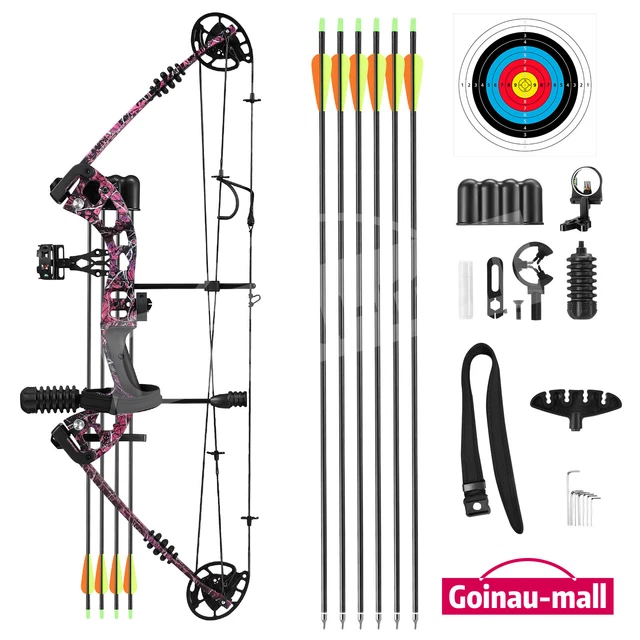 COMPOUND BOW ARROWS Set Kit Archery Equipment Hunting Target Shooting ...