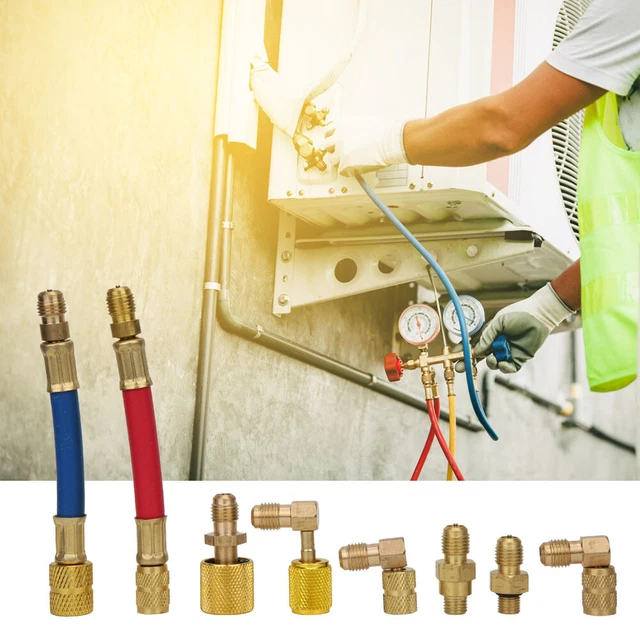 (CT-138) 8 piezas adaptador conexión estrecha herramienta de refrigeración de latón multipropósito