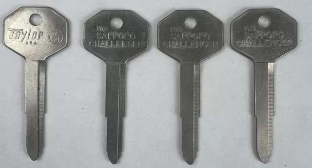 SAPPORO / CHALLENGER - Key Blanks-Taylor U.S.A.- X121 - (4) BLANKS- SEE PICS!