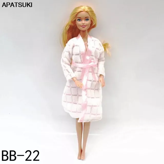 Rosa Mode Kleidung für Barbie Puppe Bademantel Schlafanzug Pyjamas Bademantel