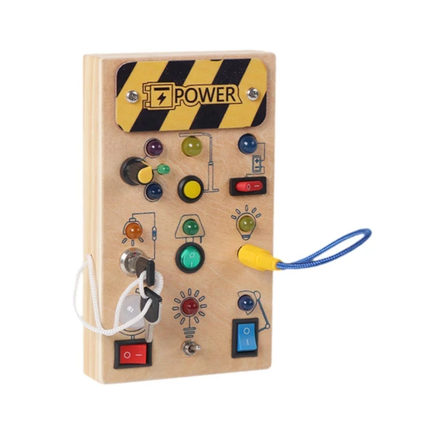 Monstessori Planche Busy Board avec Lumière LED, UFO Jouets Sensoriels Monstessori Planche Busy Board avec Lumière LED, UFO Jouets Sensoriels