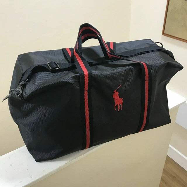 Ralph Lauren Polo Black & Red / Weekend / Gym / Holdall / Duffle / Cabin Bag