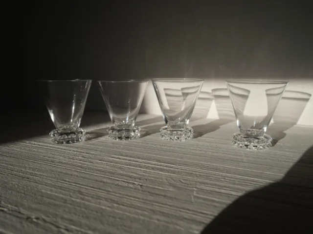 4 verres à vin blanc en cristal Saint ST Louis art déco modèle Diamants 8,1 cm 11