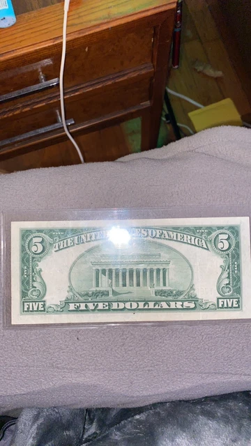1934 D Five Dollar Bill Blue Seal Silver Certificate Not Done ” IN GOD WE TRUST” 3