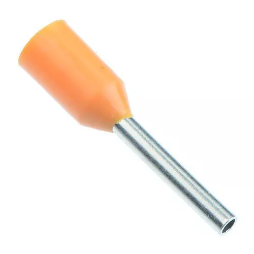 Orange 0.5mm Bootlace Ferrule - Pack of 100