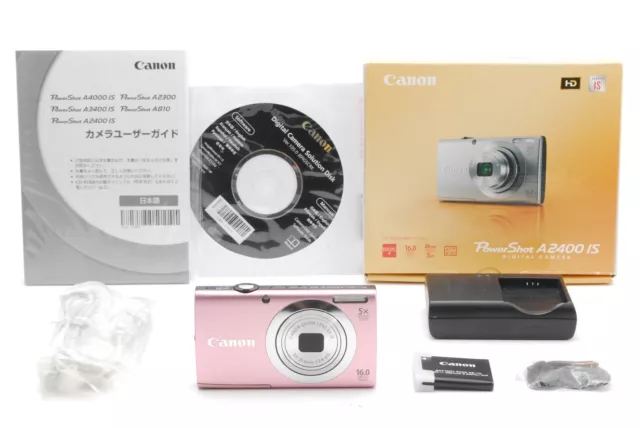【TOP MINT W/BOX】Canon PowerShot A2400 IS 16.0MP Digital Camera Pink From Japan