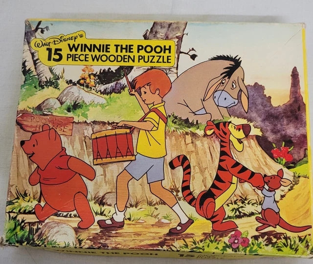 DISNEY - WINNIE the Pooh 15 Piece Wooden Jigsaw Puzzle (1979) £8.99 ...