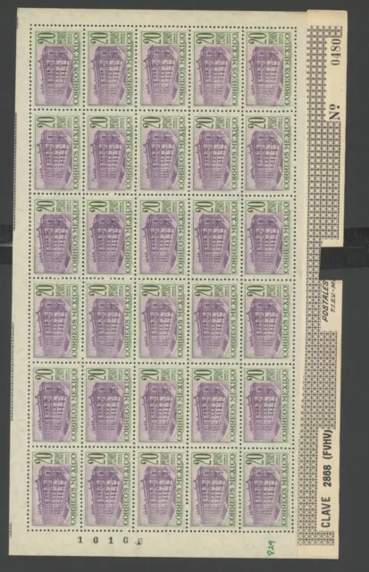 Mexico, Mint, #829, Nh, Sheet Of 30, $20 Pesos, Communications