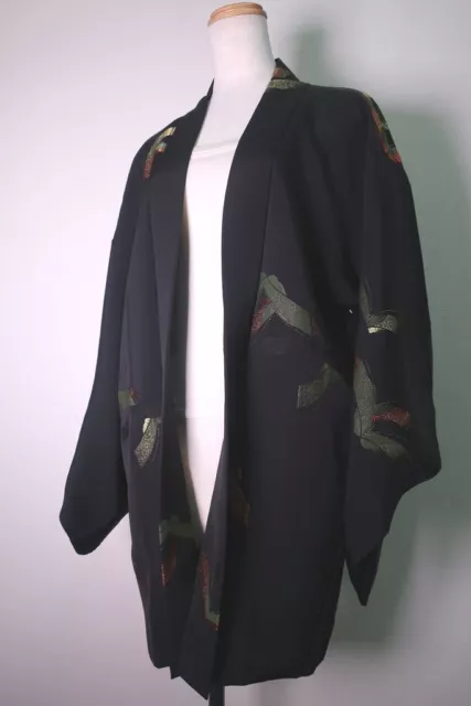 8630H2 Silk Vintage Japanese Kimono Haori Jacket Butterfly