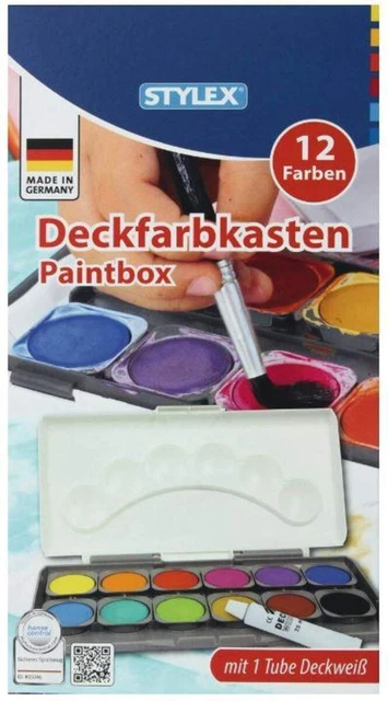 Stylex Deckfarbkasten, 12 Farben
