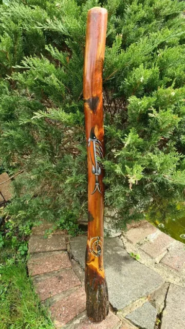 AUTHENTIC Australian HANDMADE Wooden Didgeridoo - KEY G - DHALA 41" Hand-Painted