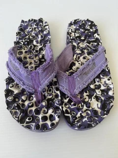 Ariel Ladies Purple Knobby Thongs Purple Size 8 Flip Flops Beachwear Comfort