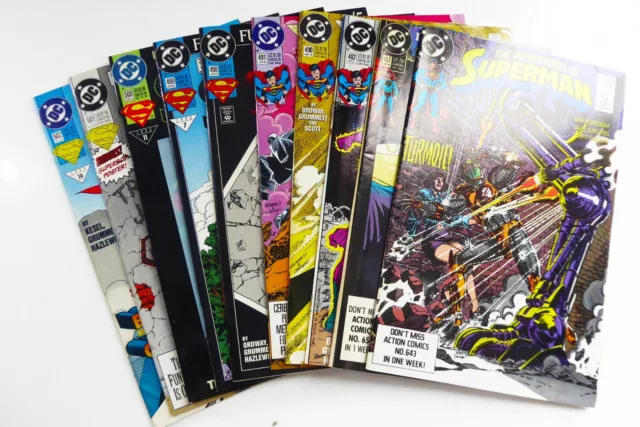 Dc Adventures Of Superman #456 467 482 490 491 498 499 500 501 502 Lot (Vf/Nm)